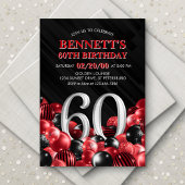 Invitation Ballons Rouge 60e anniversaire
