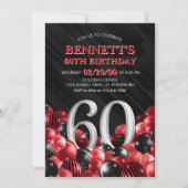 Invitation Ballons Rouge 60e anniversaire (Devant)