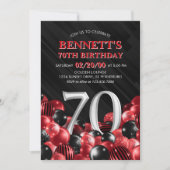 Invitation Ballons Rouge 70e anniversaire (Devant)