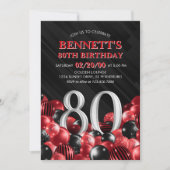 Invitation Ballons Rouge 80e anniversaire (Devant)