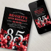 Invitation Ballons Rouge 85e anniversaire
