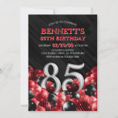 Invitation Ballons Rouge 85e anniversaire (Devant)