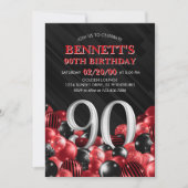 Invitation Ballons Rouge 90e anniversaire (Devant)