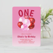 Invitation Ballons rouges gras 1er anniversaire (Debout devant)