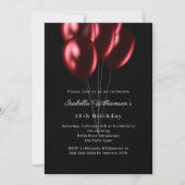 Invitation Ballons rouges noirs anniversaire (Devant)