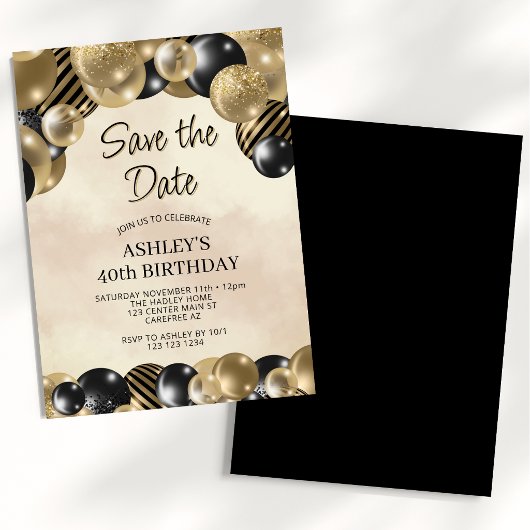 Invitation Ballons Save the Date 40e Anniversaire