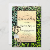 Invitation Ballons, Tourbillons d'or Retraite verte (Devant)