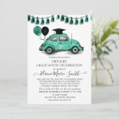 Invitation Ballons Turquoises vintages De Beetle Conduit Par (Debout devant)