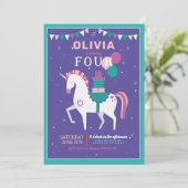 Invitation Ballons Unicorne Cadeaux de fête d'anniversaire vi (Debout devant)