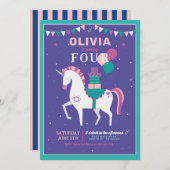 Invitation Ballons Unicorne Cadeaux de fête d'anniversaire vi (Devant / Derrière)