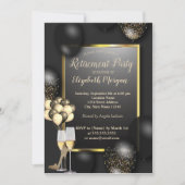 Invitation Ballons, Verre, Talons Hauts, Retraite Noire (Devant)