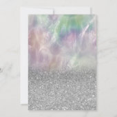 Invitation Ballons Verre Vin Parties scintillant Argent Holog (Dos)