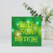 Invitation Ballons verts de fête d'anniversaire (Debout devant)