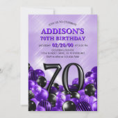 Invitation Ballons violet 70e anniversaire (Devant)