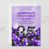Invitation Ballons violets 35e anniversaire (Devant)