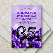 Invitation Ballons violets 35e anniversaire