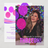 Invitation Balloon 30th THREEOH! photo anniversaire invitatio (Devant / Derrière)