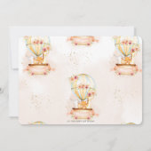 Invitation Balloon à air chaud 1er anniversaire Jungle Animau (Dos)