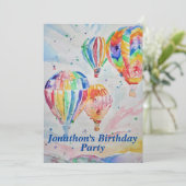 Invitation Balloon à air chaud Anniversaire Enfants garçons I (Debout devant)