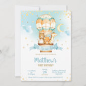 Invitation Balloon à air chaud Anniversaire Fête mignonne Béb (Devant)