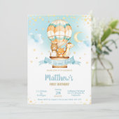 Invitation Balloon à air chaud Anniversaire Fête mignonne Béb (Debout devant)