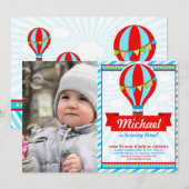Invitation Balloon à air chaud Anniversaire Fête Photo Invita (Devant / Derrière)