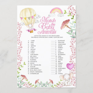 Invitation Balloon À Air Chaud Correspondant Au Jeu Des Bébés