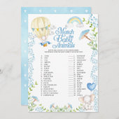 Invitation Balloon À Air Chaud Correspondant Le Jeu Bébé Anim (Devant / Derrière)