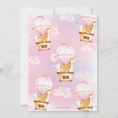 Invitation Balloon à air chaud mignon Animaux Baptême Christe (Dos)