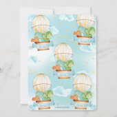 Invitation Balloon à air chaud mignon Dinosaures fête d'anniv (Dos)