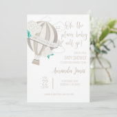 Invitation Balloon À Air Chaud Neutre Sexe Avec Douche Rose (Debout devant)