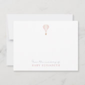 Invitation Balloon à air chaud rose, de la pépinière de, (Devant)