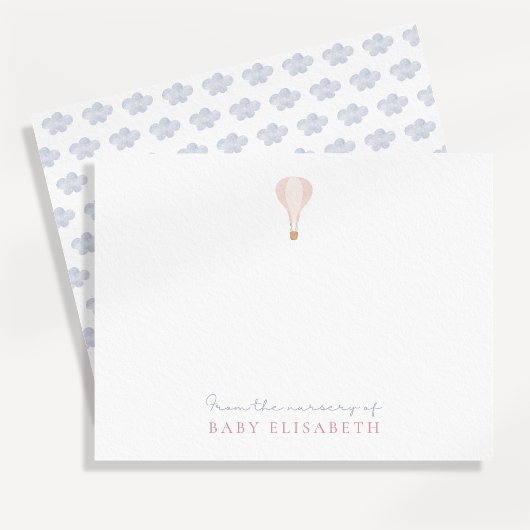 Invitation Balloon à air chaud rose, de la pépinière de,