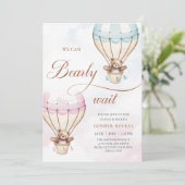 Invitation Balloon à air chaud Teddy Bear Sexe Révélation (Debout devant)