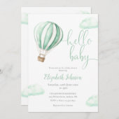 Invitation Balloon à air chaud tout en un Baby shower neutre (Devant / Derrière)