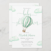 Invitation Balloon à air chaud tout en un Baby shower neutre (Devant / Derrière)
