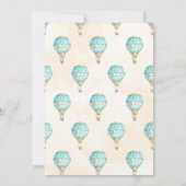 Invitation Balloon à air chaud Turquoise Or Genre Neutre (Dos)