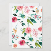 Invitation Balloon à huile d'or 7e anniversaire Floral Fleurs (Dos)