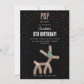 Invitation Balloon Animals Deer Kids Birthday Party Theme (Devant)
