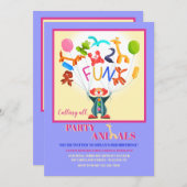 Invitation Balloon Animaux (Devant / Derrière)