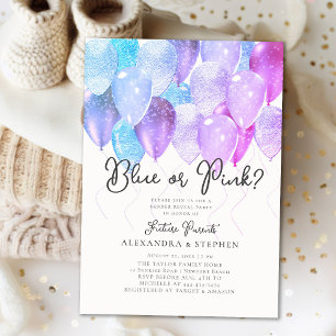 Invitation Balloon Arch rose ou bleu Elegant Genre Révélation