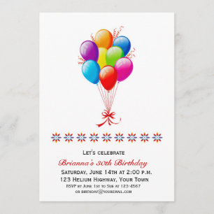 Invitation Balloon Bouquet, Anniversaire