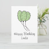 Invitation Balloon Cactus Plante Anniversaire (Debout devant)