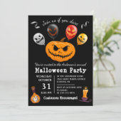 Invitation Balloon Citrouille Black Scanner moderne Halloween (Debout devant)