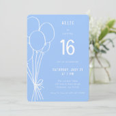 Invitation Balloon d'anniversaire tiré à la main N'importe qu (Debout devant)