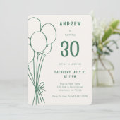 Invitation Balloon d'anniversaire tiré à la main N'importe qu (Debout devant)