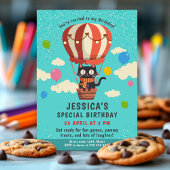 Invitation Balloon de chat joueuse 1er anniversaire