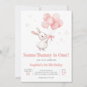 Invitation Balloon de lapin fête d'anniversaire (Devant)