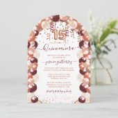 Invitation Balloon de Parties scintillant de la Quinceañera R (Debout devant)