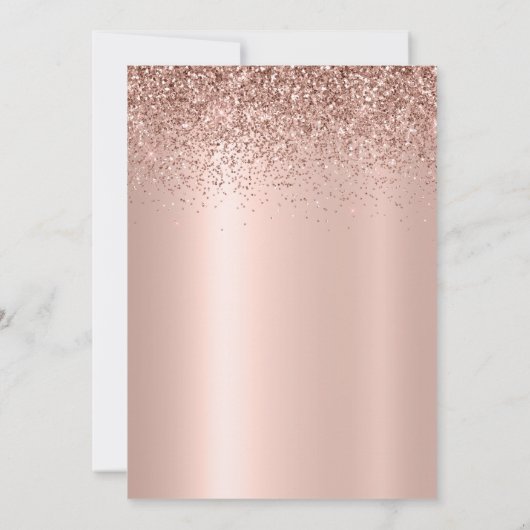 Invitation Balloon de Parties scintillant d'or Rose moderne 6 (Dos)